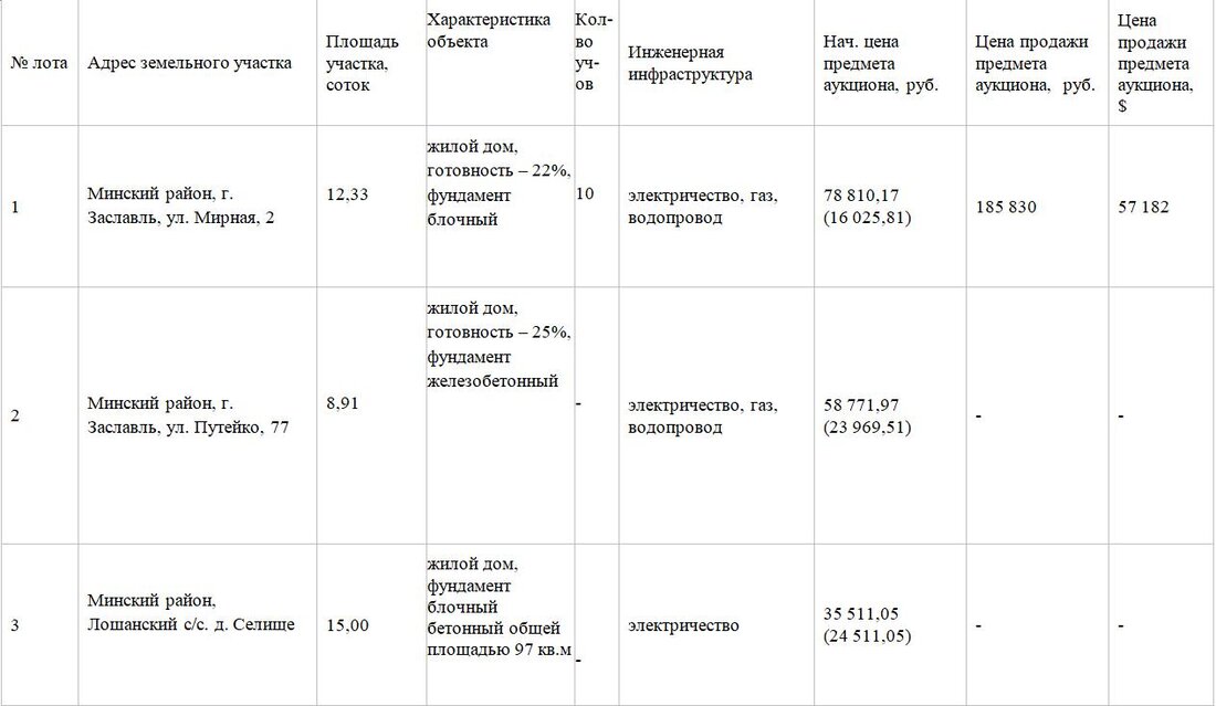 Участок с&nbsp;недостроем в&nbsp;Заславле продали за&nbsp;57 тысяч долларов. Итоги аукциона