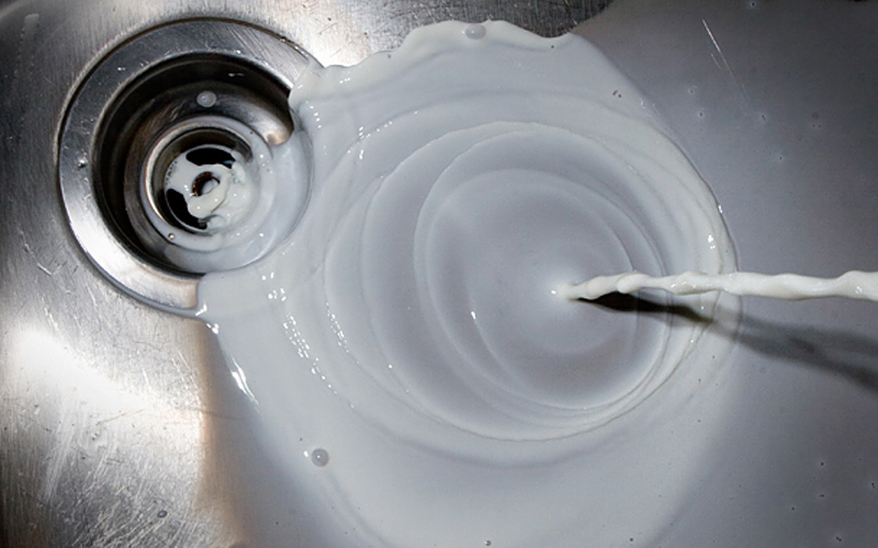 milk down the drain